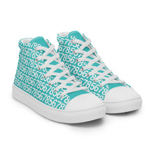 Load image into Gallery viewer, Men’s Turquoise Hightop Canvas Shoes