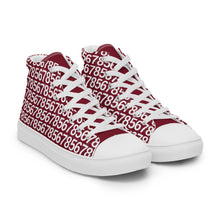 Load image into Gallery viewer, Men’s Burgundy High Top Canvas Shoes