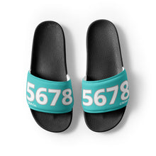 Load image into Gallery viewer, Men’s Turquoise Slides