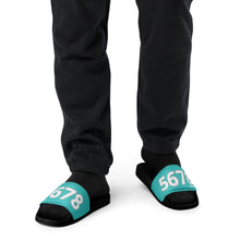 Load image into Gallery viewer, Men’s Turquoise Slides