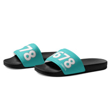 Load image into Gallery viewer, Men’s Turquoise Slides