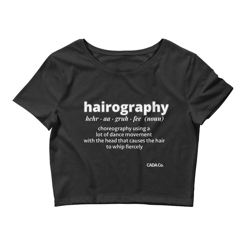 Hairography Women’s Black Crop Tee