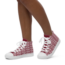 Load image into Gallery viewer, Women’s Burgundy High Top Canvas Shoes