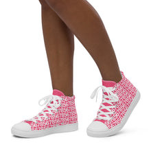 Load image into Gallery viewer, Women’s Pink High Top Canvas Shoes