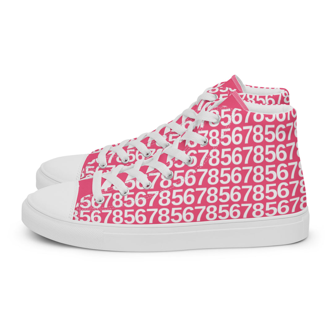 Women’s Pink High Top Canvas Shoes