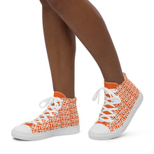 Load image into Gallery viewer, Women’s Orange High Top Canvas Shoes