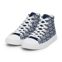 Load image into Gallery viewer, Women’s Navy High Top Canvas Shoes