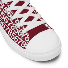 Load image into Gallery viewer, Women’s Burgundy High Top Canvas Shoes