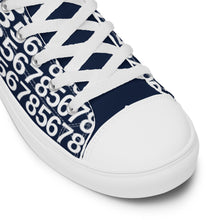 Load image into Gallery viewer, Women’s Navy High Top Canvas Shoes