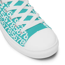 Load image into Gallery viewer, Women’s Turquoise High Top Canvas Shoes